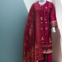 3 PC Embroidered Lawn (Pret) - Image 4
