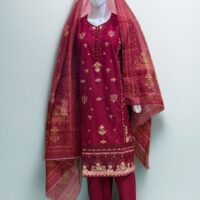 3 PC Embroidered Lawn (Pret) - Image 3