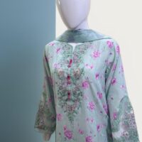 3 PC Sequin Embroidered Slub Lawn (Pret) - Image 4