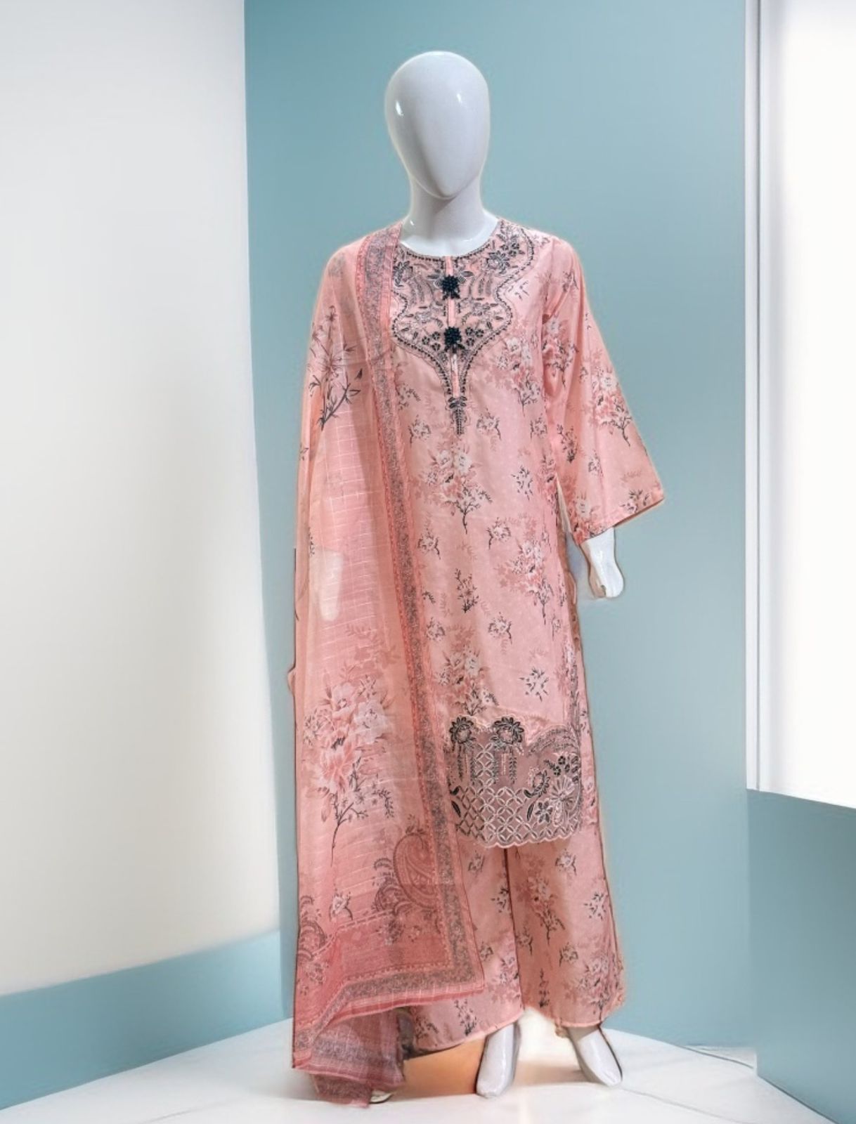 3 PC Embroidered Khadi (Pret)