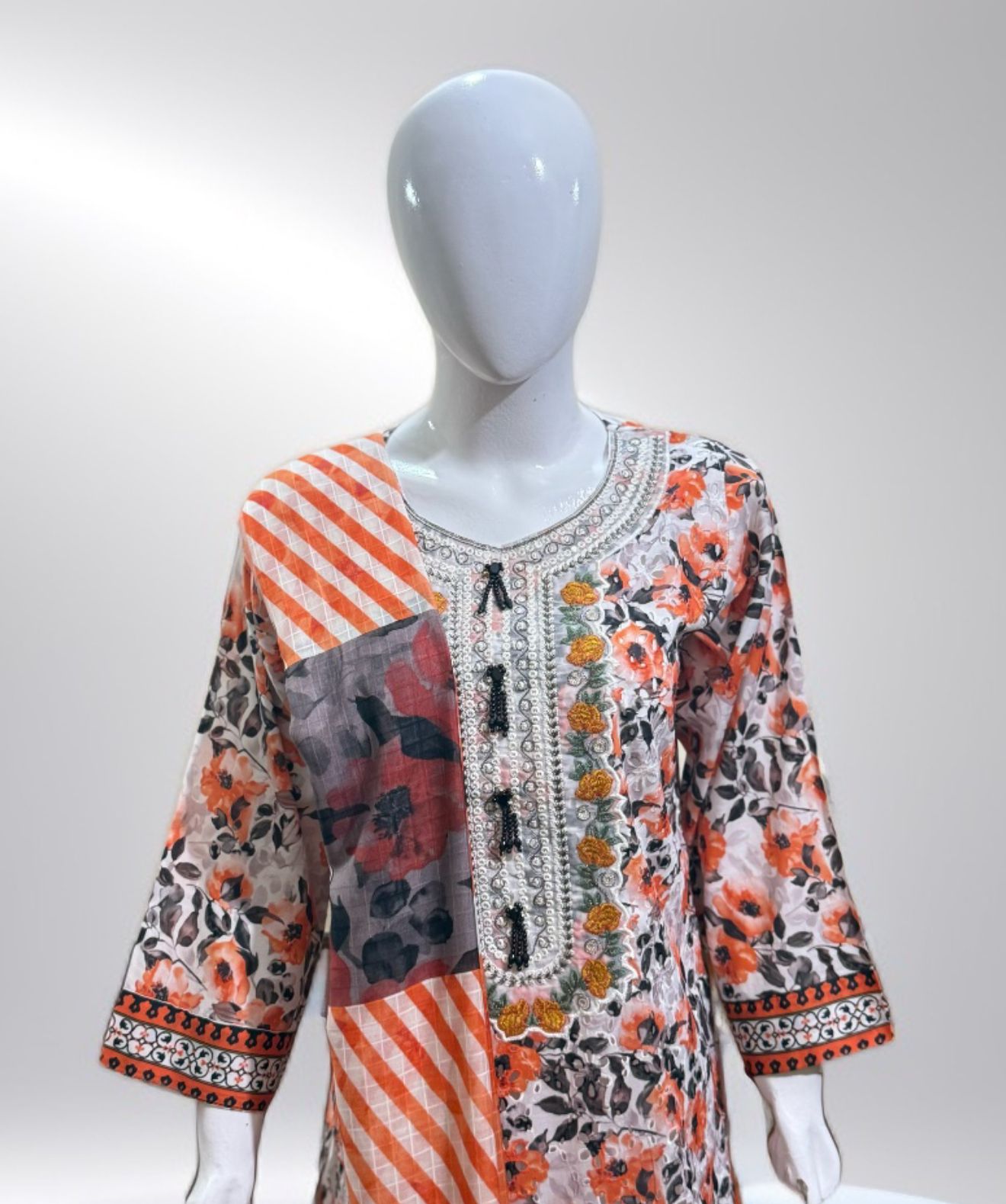 3 PC Schiffli Embroidered Lawn Suit (Pret)
