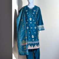 3 PC Embroidered Lawn (Pret) - Image 3