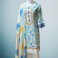 3 PC Schiffli Embroidered Lawn Suit (Pret) - Image 4