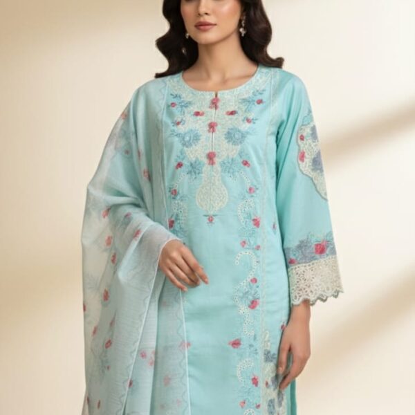 3 PC Embroidered Khadi (Pret)