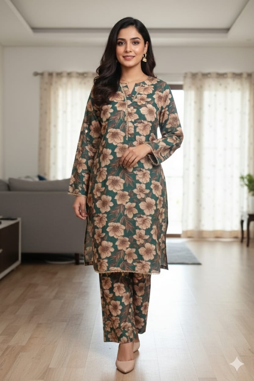 3 Pc Printed Karandi (Pret)