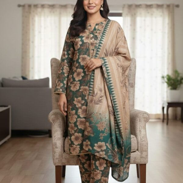 3 Pc Printed Karandi (Pret)