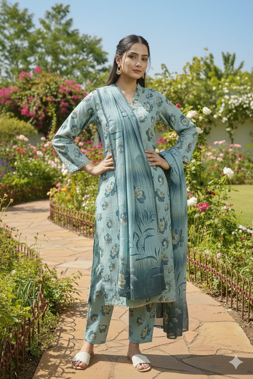 3 Pc Printed Karandi (Pret)