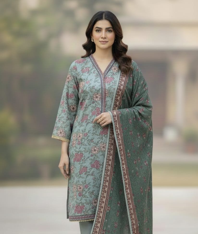 3 Pc Printed Khaddar (Pret)