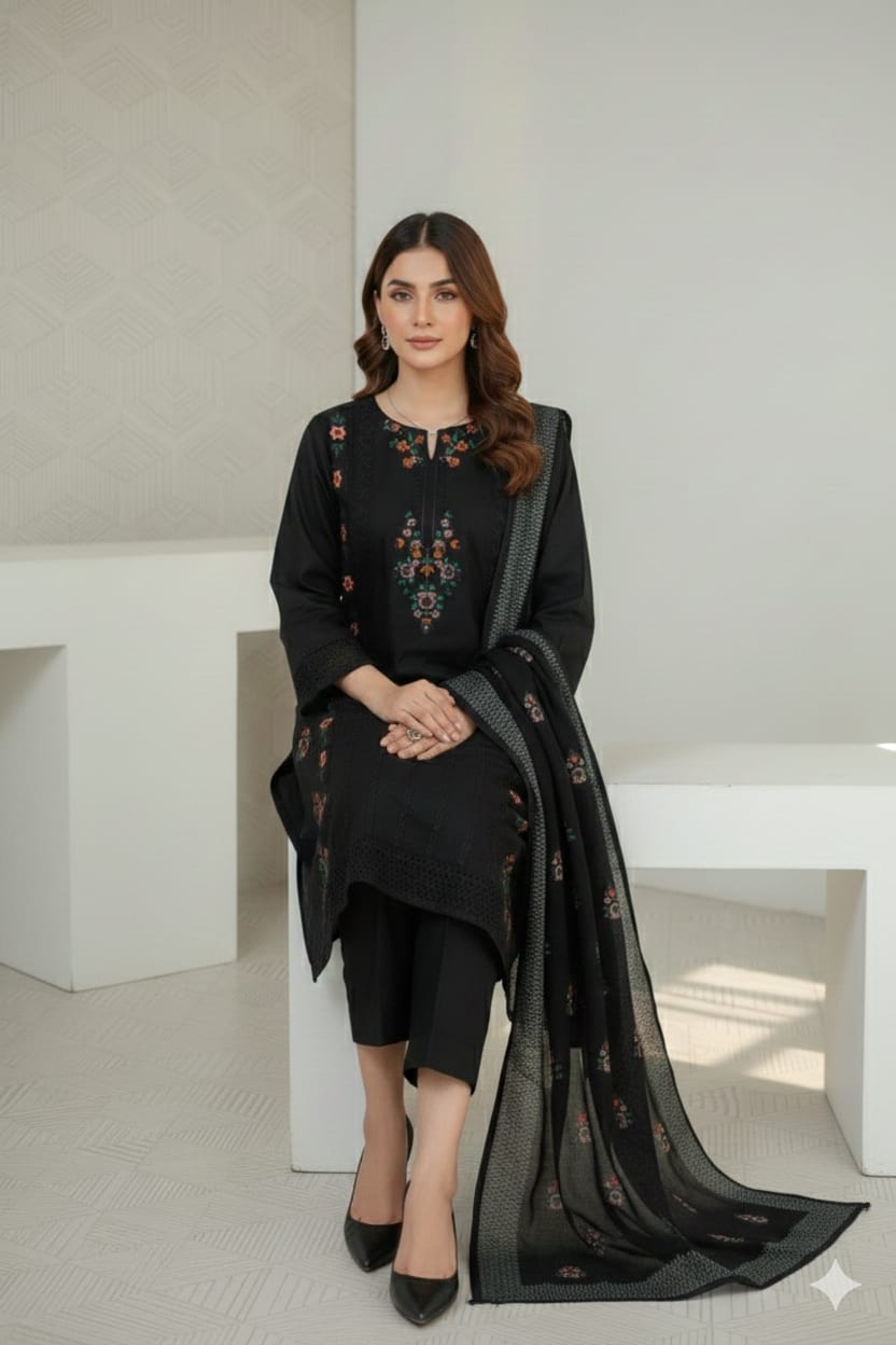 3 Pc Embroidered Cotton (Pret)