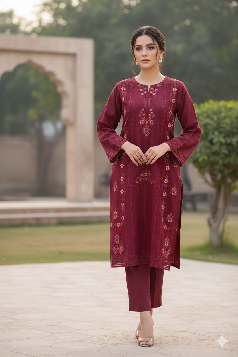 3 Pc Embroidered Cotton (Pret) - Image 3