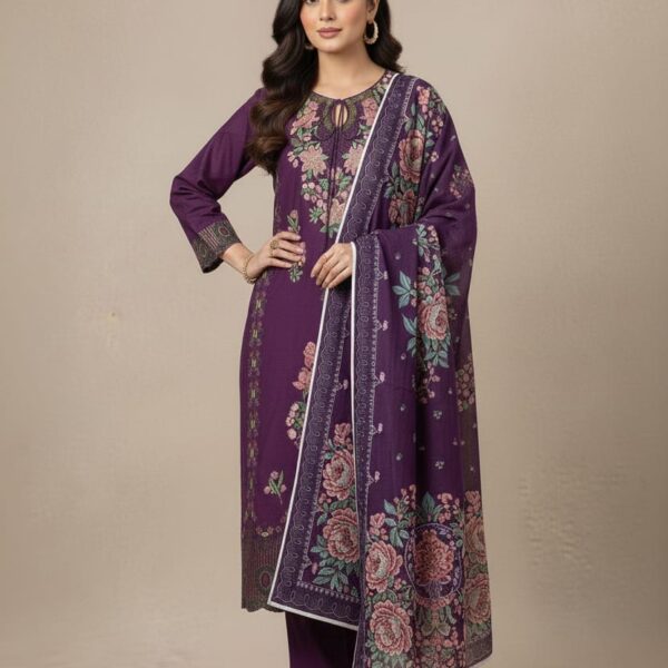 3Pc Embroidered Cotton (Pret)