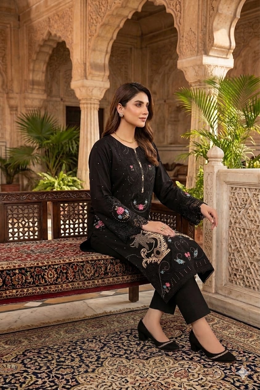 3 Pc Embroidered Lawn (Pret) - Image 3