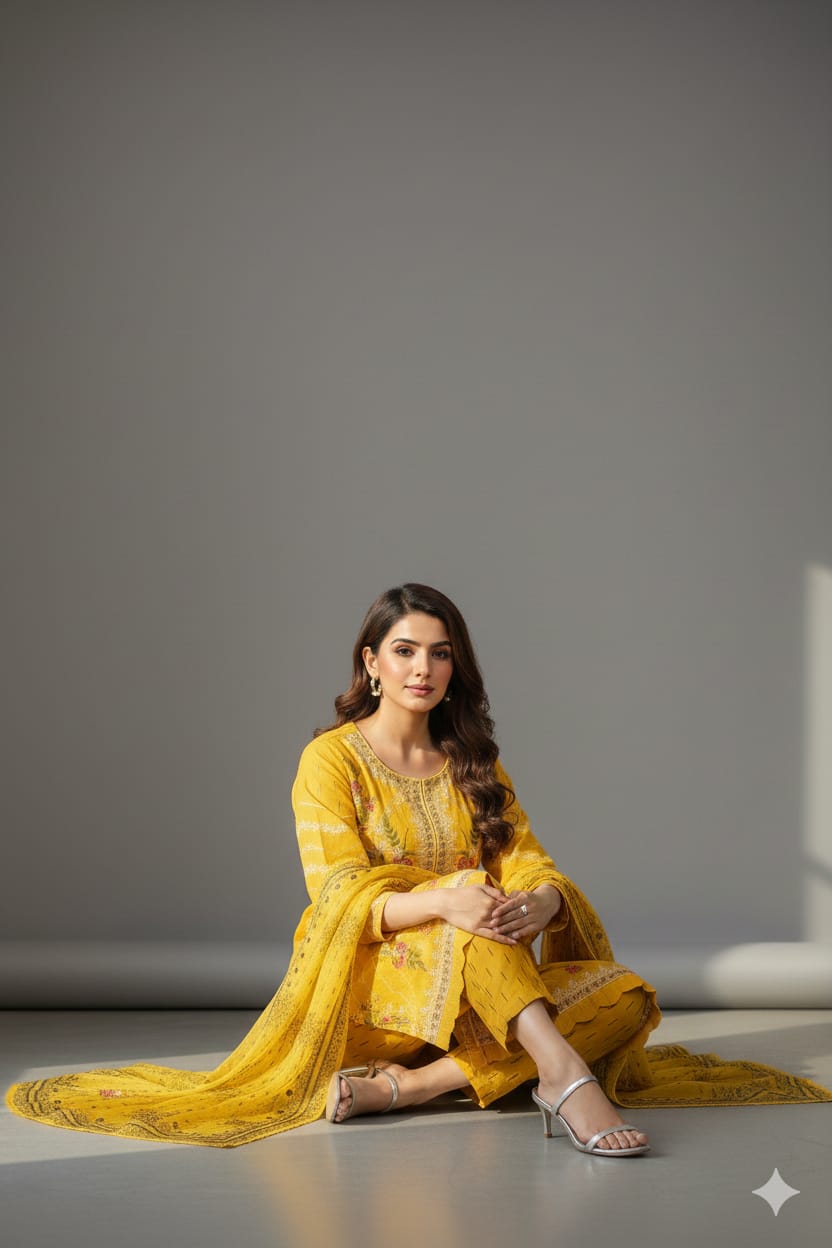 3 Pc Embroidered Lawn (Pret)