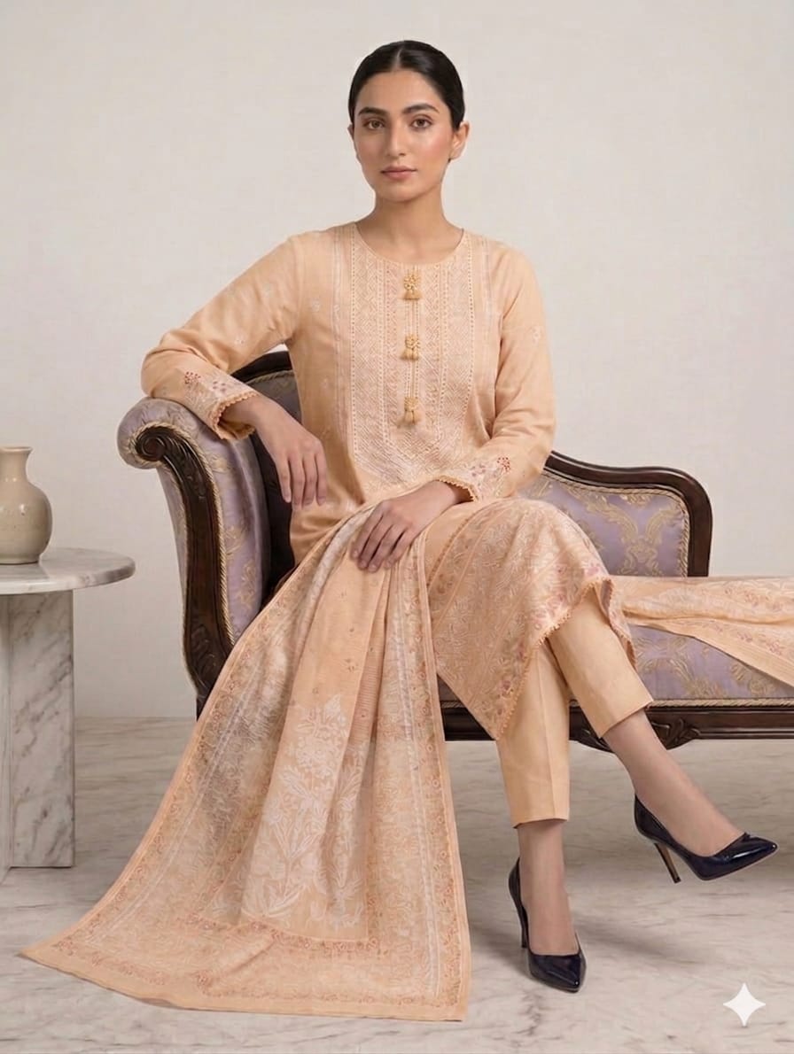 3Pc Embroidered Lawn (Pret)