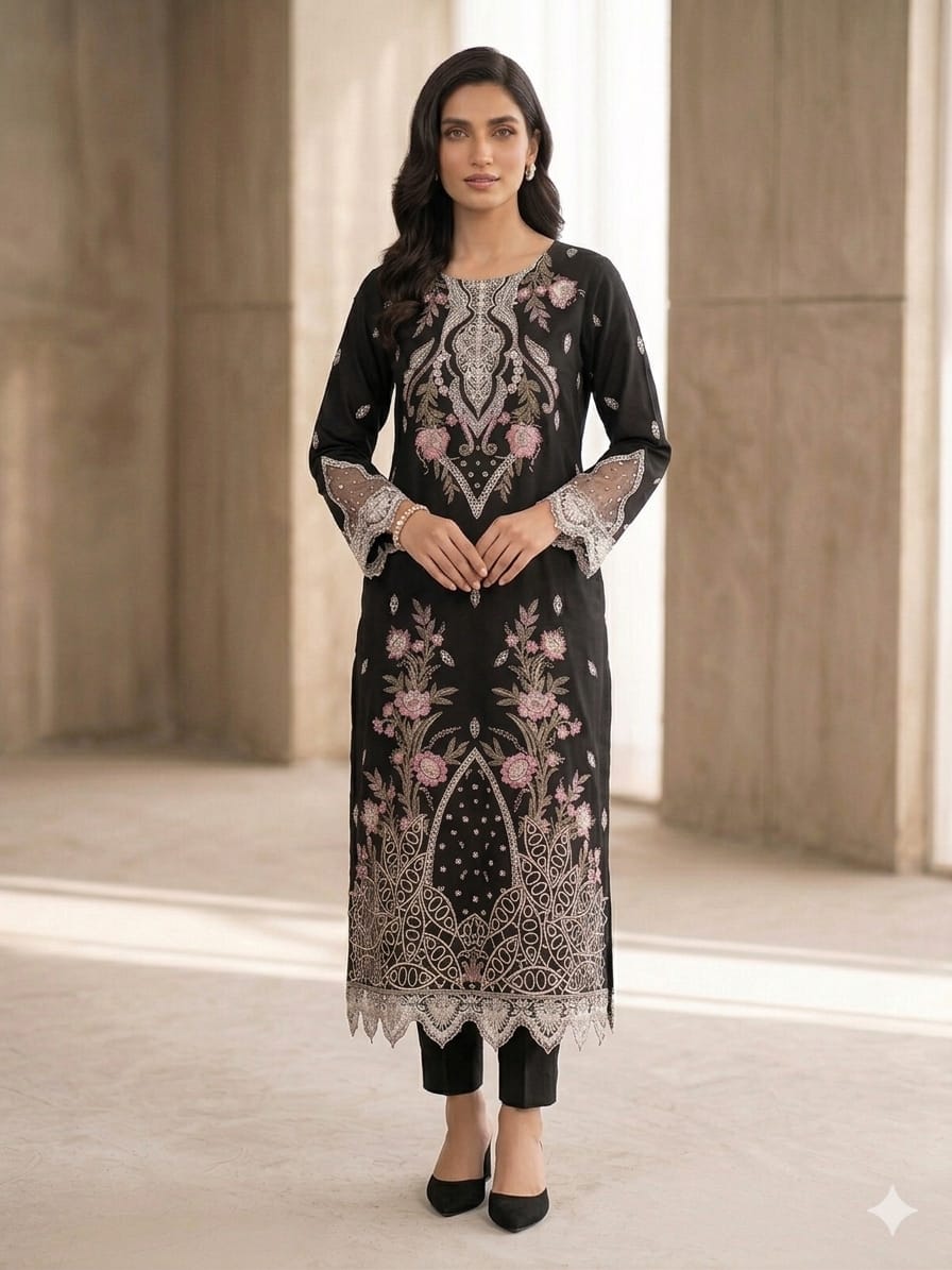 3Pc Embroidered Lawn (Pret)