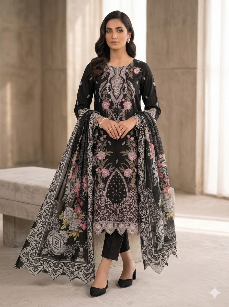 3Pc Embroidered Lawn (Pret)
