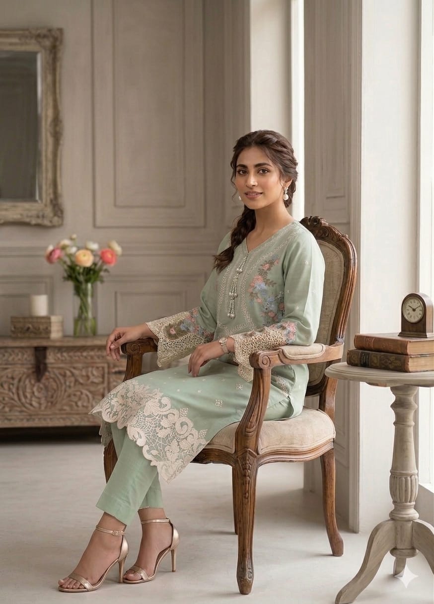 3Pc Embroidered Lawn (Pret)