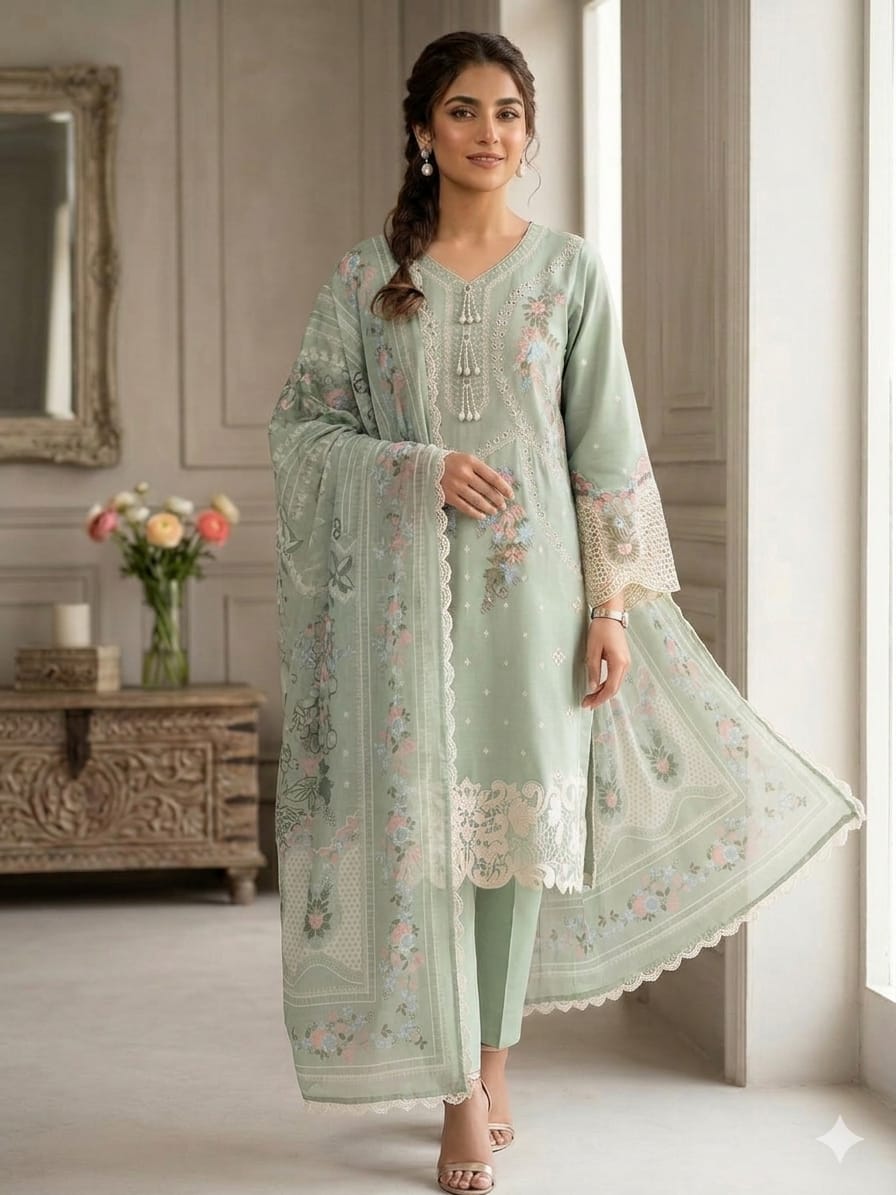3Pc Embroidered Lawn (Pret) - Image 4