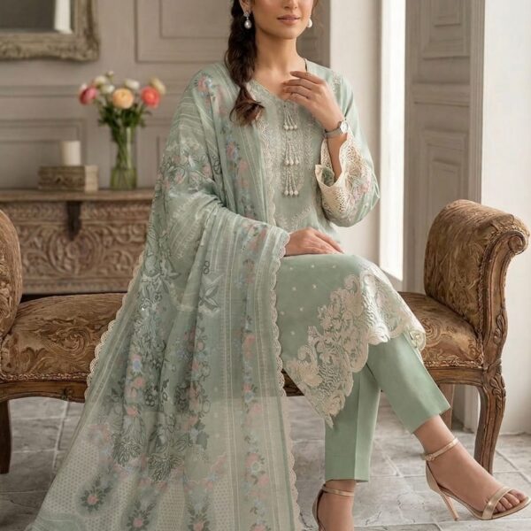 3Pc Embroidered Lawn (Pret)