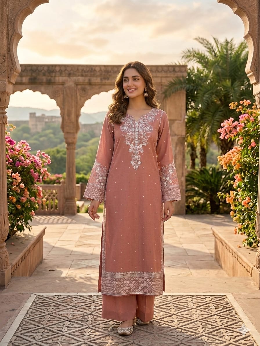 3Pc Embroidered Cotton (Pret)