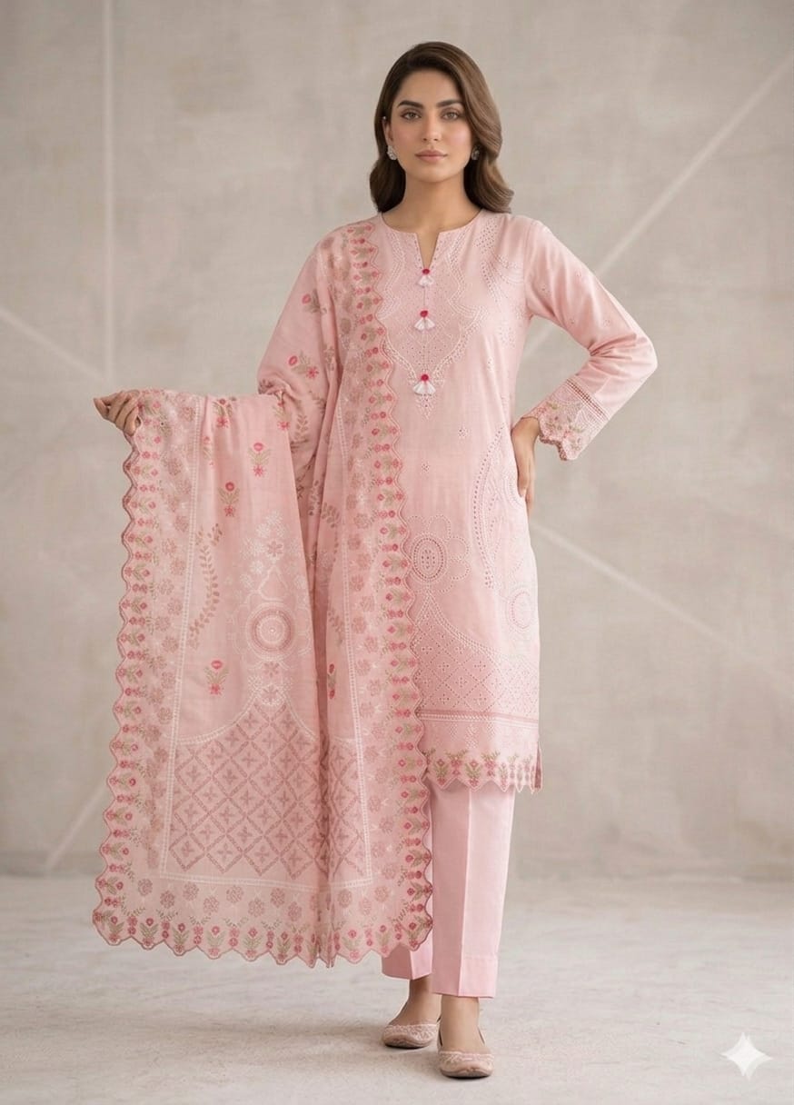 3Pc Embroidered Lawn (Pret)